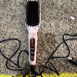 Lange Pink Hair Straightening Brush with Black Bristles